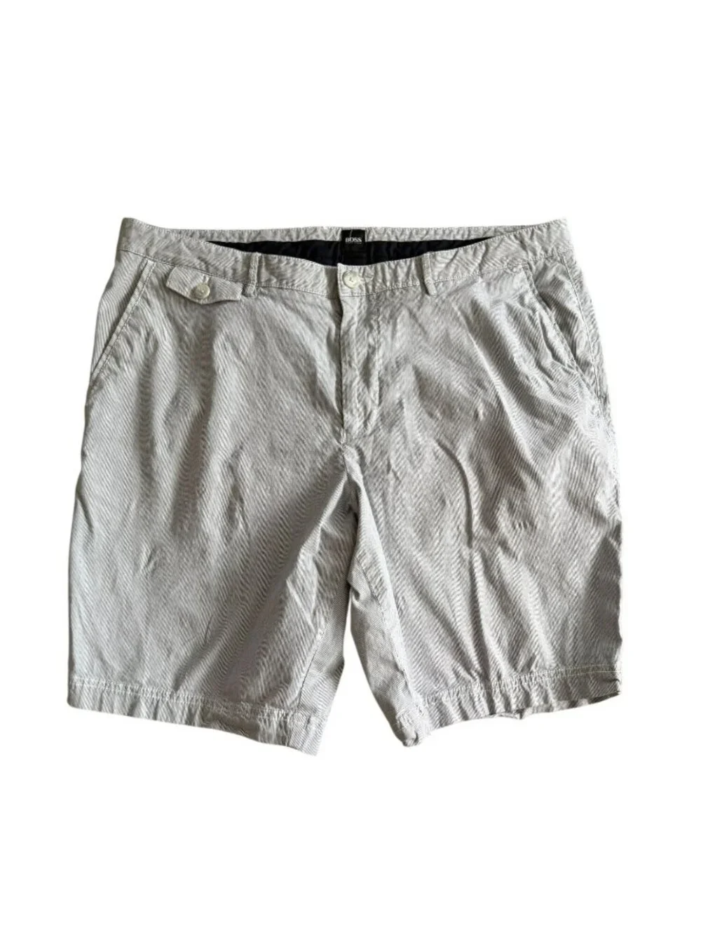 BOSS HUGO BOSS Men’s White Gray Striped Shorts Size 36R